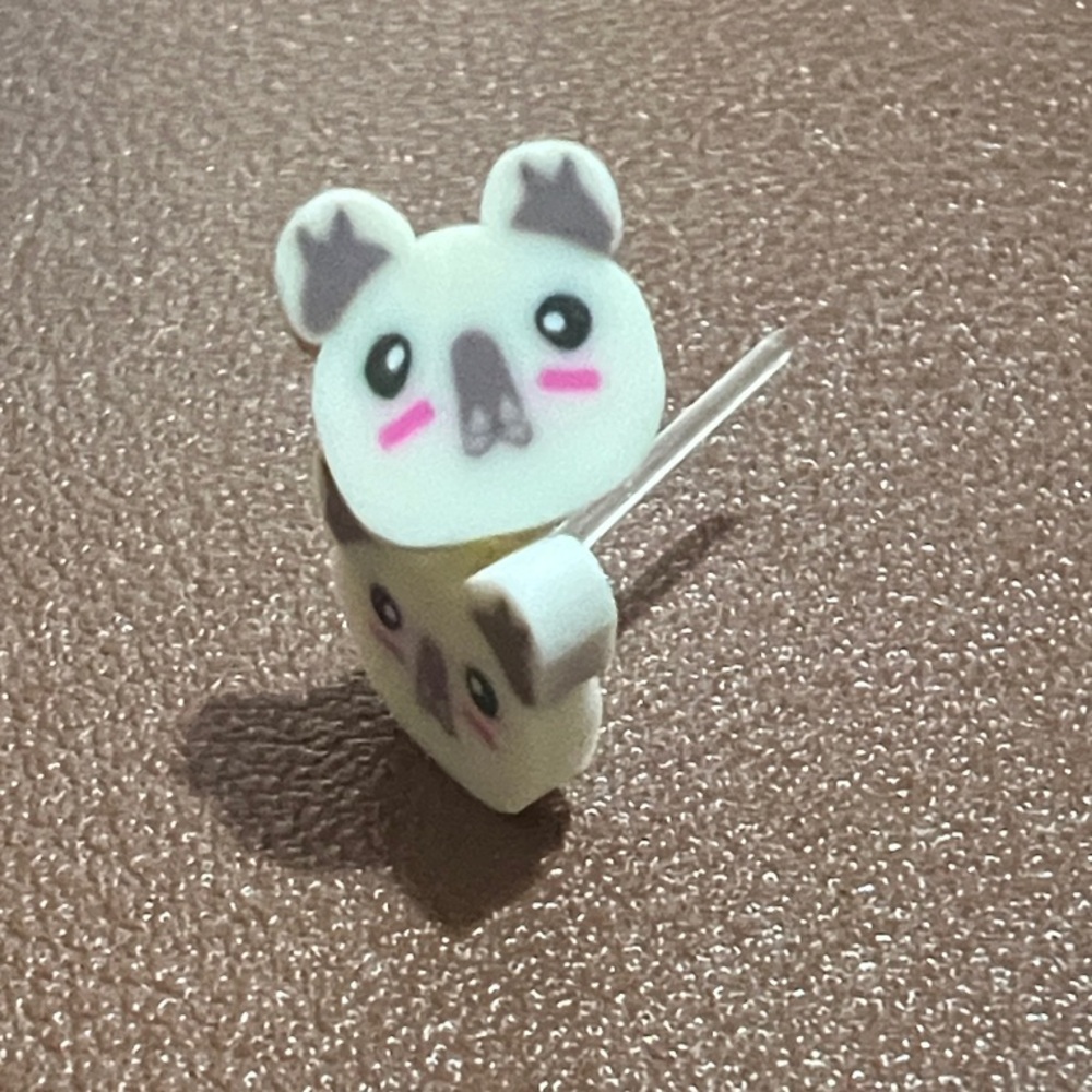 Polymer Clay *Tiny* Studs - Bear / Koala 🐨 NWOT. plastic posts. Child or Adult.